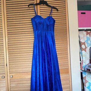 B Darlin blue ballgown with full skirt